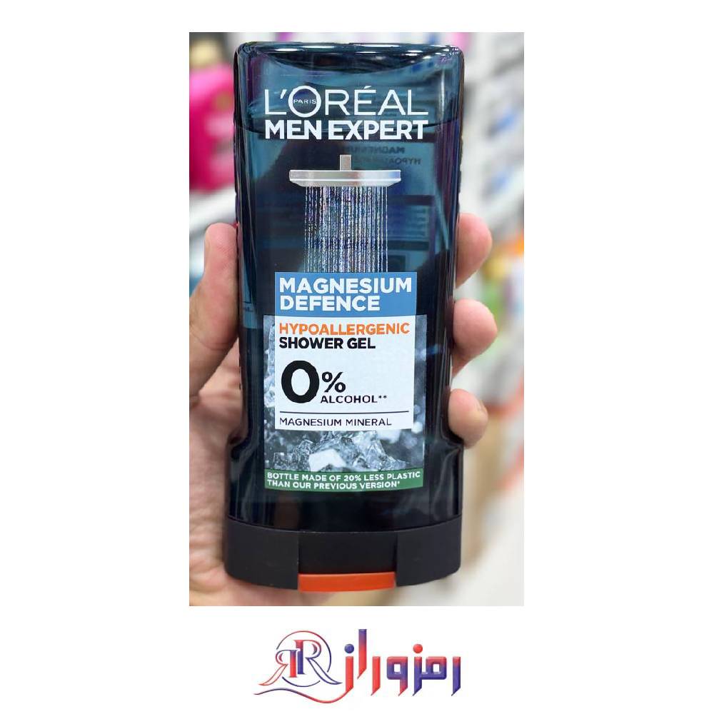 ژل دوش مردانه لورآل مدل Magnesium Defense حجم 300 میل